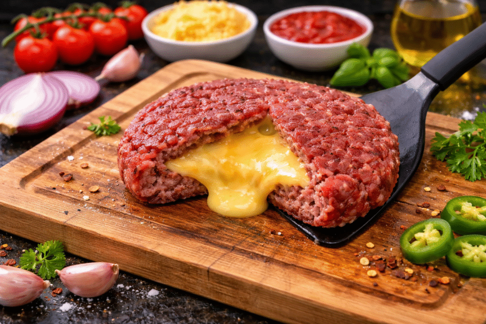 02 Hambúrguer Recheado com Queijo